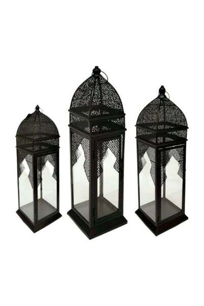 AZOZ MERCHLY Elegant Ramadan Decorative Lantern Set of 3