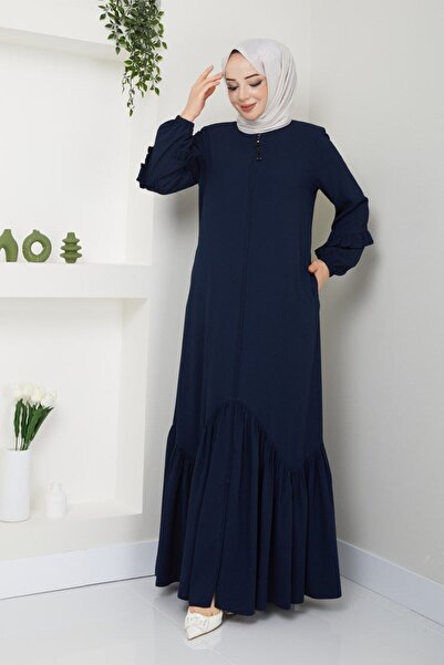 SG SARİALGİYİM New Season Premium Rabi̇a Crepe Summer Full-Length Ferace with...