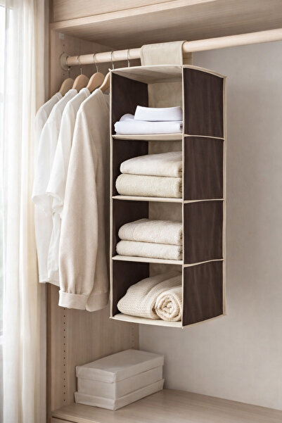 OEM Hanging Closet Organizer 4 Shelves, Textile, dimensions 30x30x84 cm