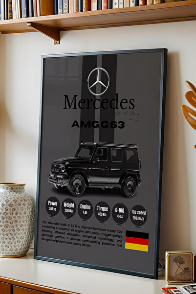 e2nova Mercedes AMG G63 Premium Spor Araba Çerçeveli Tablo - Teknik Özellikli...