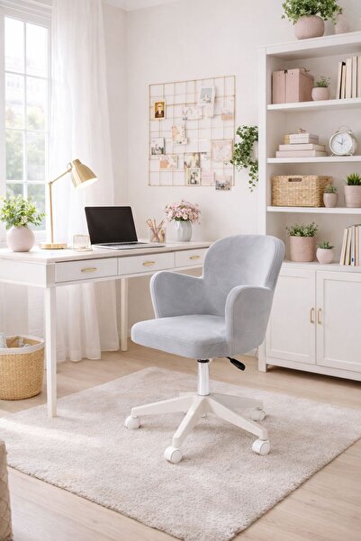 MARKAELZ KELEBEK BEYAZ AYAKLI ÇALIŞMA SANDALYESİ