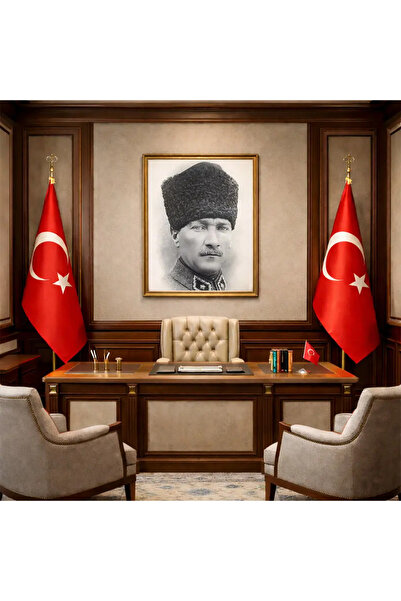 PosterPazar Atatürk Siyah Beyaz Poster - Çerçevesiz