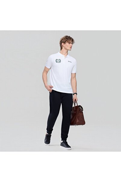 Giordano بنطال رياضي رجالي من قماش تيري فرنسي متوسط ​​الارتفاع بقصة ضيقة