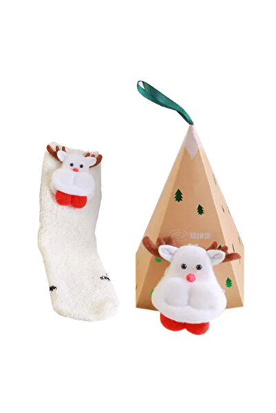 EFAYN.RO Sosete unisex, calduroase, moi, accesorizate, marime 36-42 EU, albe ...