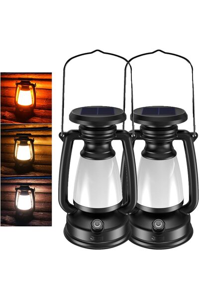 LE Classic Camping Lantern Rechargeable Solar Powered 4000mAh