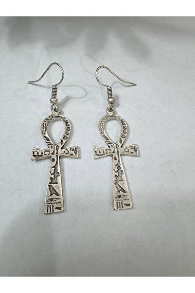 Yuchicly Ankh Shaped Symbolic Metal Design Dangle Earrings