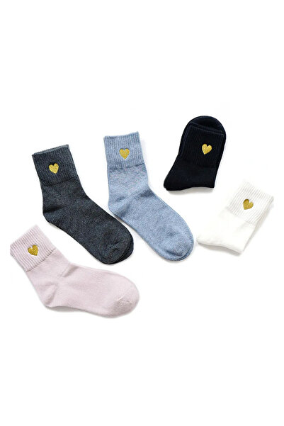 EFAYN.RO Sosete dama, set 5 perechi, model calduros si vesel cu inimioara, ma...