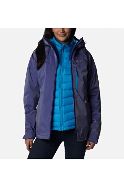 Columbia Tunnel Ridge Interchange 3'ü 1 Arada Parlak Şişme Yelekli Kadın Mont...