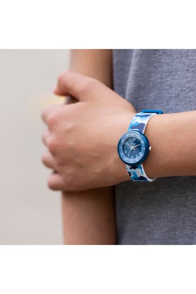 Tikkers Blue Camo Strap Time Teacher Watch