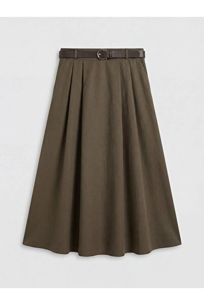 LC Waikiki Спідниця з поясом на блискавці та А-силуетом з попліну (S6)