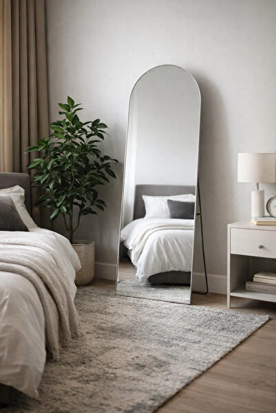MARIA HOMES Modern Arched Stand Mirror Full Length Dressing Room Bedroom Deco...