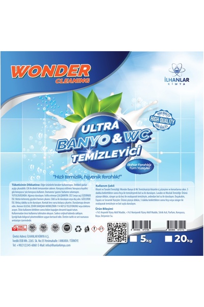 Wonder Cleaning Ultra Banyo ve Wc Temizleyici 5 Kg