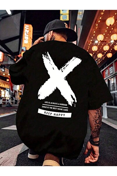 PENTHİLUS تي شيرت مطبوع عليه نص - رقبة دائرية، أكمام قصيرة، كاجوال