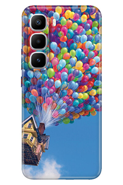 TECNO İnfinix Hot 60 Pro+ Plus Kılıf Renkli Silikon Baskılı TPU Balonlu Ev