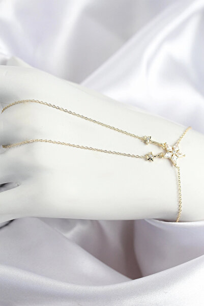 shopwave Brass Zircon Stone Star Model Gold Color Şahmeran