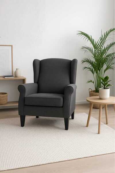Arnohome Orange winged armchair - a modern chair with a contemporary touch, f...