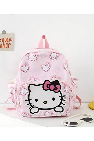 SANRIO Pink Hello Kitty patterned children's backpack, lightweight and waterp...