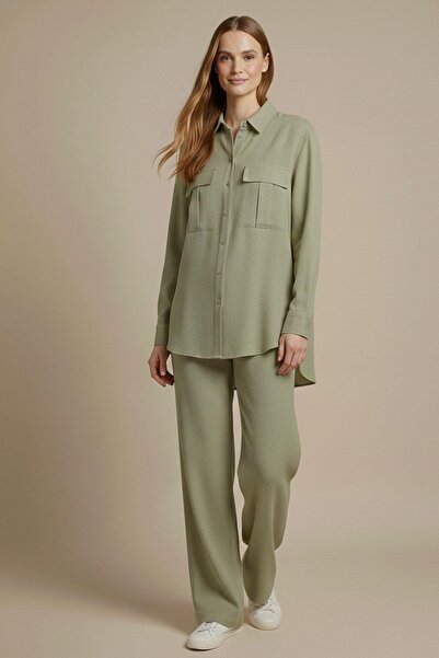 FTZ WOMEN Women's Raw Linen Suit Khaki 31100