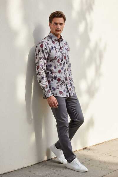 Louis Fabel Floral Long Sleeve Men's Shirt