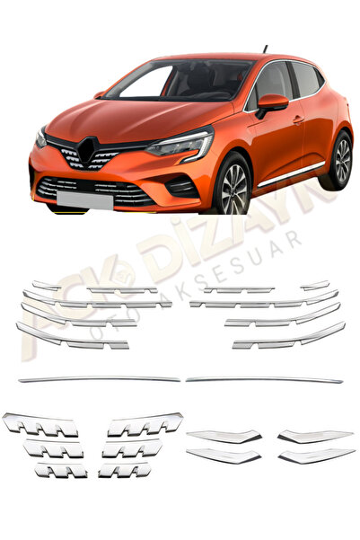 ACK Dizayn RENAULT CLİO 5 2019+ FULL ÖN KROM SETİ (SİS ÇITASI-PANJUR ALT ÇITA...