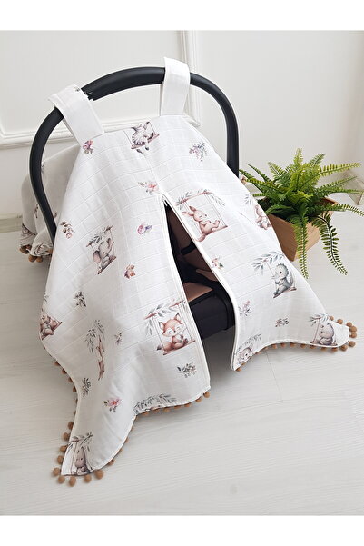 artıbebe Puset Örtüsü Müslin Fermuarlı %100 Pamuk I Artı Bebe