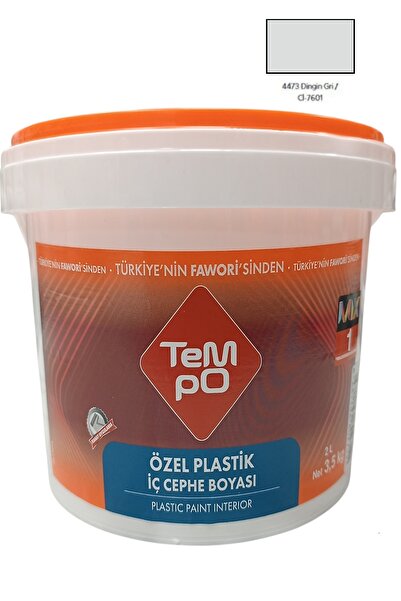 Tempo Yeni Özel Plastik Nefes Alan İç Cephe Duvar Boyası 3.5 Kg Dingin Gri