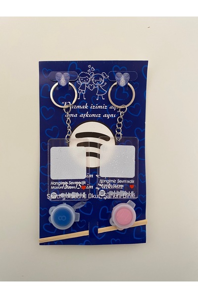 Hiis Store Parmak İzi Tasarımlı Spotify Barkodlu 2’li Akrilik Anahtarlık Seti...