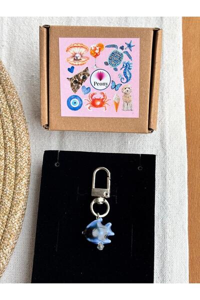 PEONY peonyofficiall Klipsli Balık Mavi Seramik Porselen Detaylı Cüzdan Süsü ...