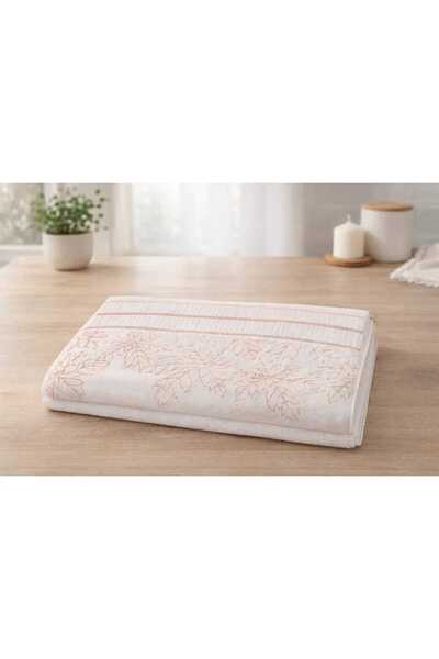 madam gold Madamgold Yoncagül Towel 50X90 2 Pieces (1 Pair) Leaf Pattern Dail...