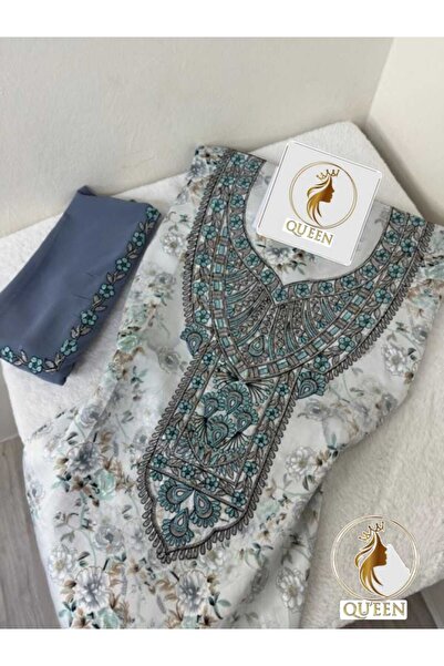 QUEEN مخاوير مخور حرير إندونيسي مطرز بالكريستال معا الطرحه /قطعة قماش بدون تفصيل