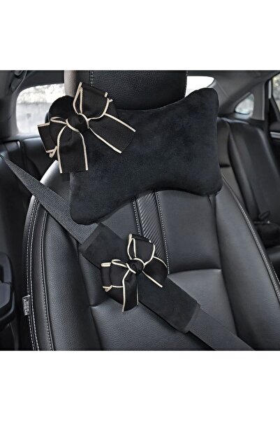 merdümek İnterior kurdele oto koltuk yastığı ve emniyet kemeri kılıfı ikili set