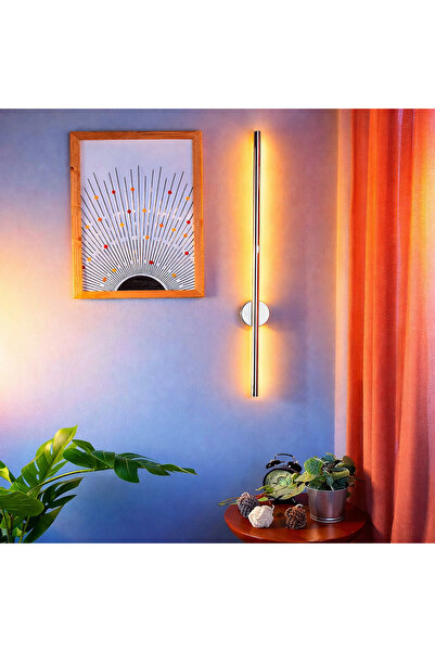 kialed Modern Elektrikli Krom Dikey Duvar Apliği
