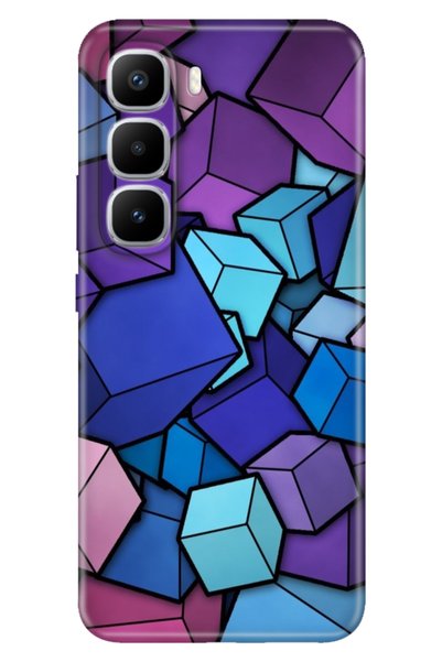 TECNO Infinix Hot 60 Pro+ Plus Case Decorative Silicone Printed Cover 4D Cubes