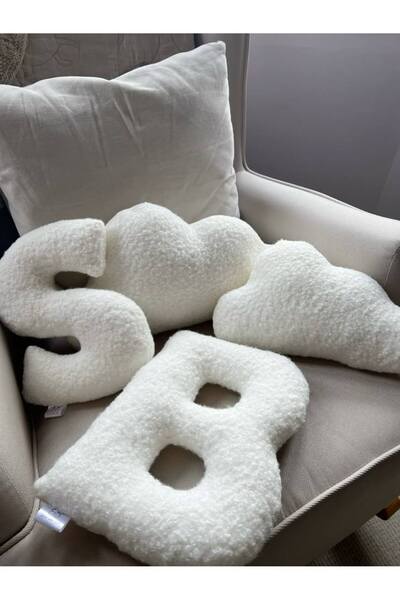 sonartdekorasyon İsme Özel Harf Yastık, Harf Kırlent 30cm x 20cm, İstenilen r...