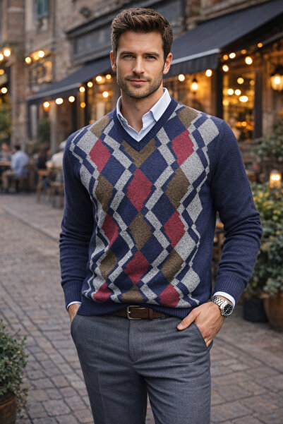 Ateş Triko Men's V-Neck Sweater – Regular Fit