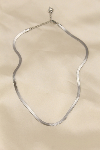 shopwave 316L Steel Silver Color 45 cm Italian Chain Model Women's Necklace