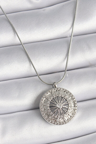 shopwave 316L Steel Silver Color Zircon Stone 12 Zodiac Sign Medallion Model ...