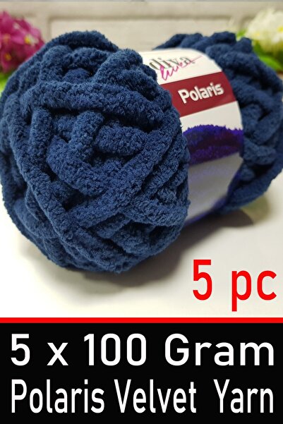 Diva İplik Divapolaris (5*100 г) Товста оксамитова нитка - 04 Синя