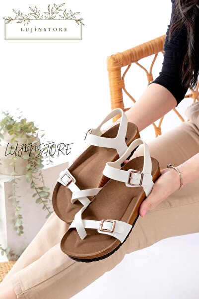 ljn lujinstore Luji̇nstore Women's Flip-Flop Orthopedic Sole Double Buckle Sa...