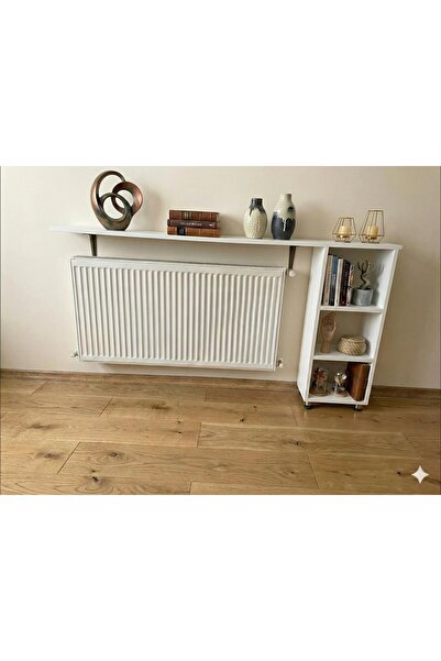 TATLI AN Petek Üstü Raflı Kitaplık | Dekoratif Beyaz Isıtıcı Üstü Raf | Moder...