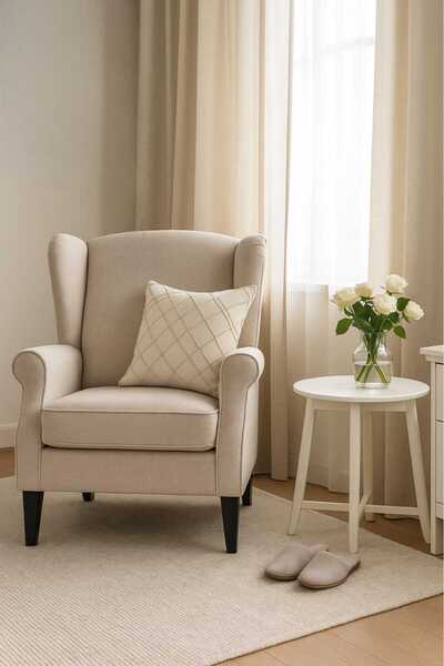 Arnohome Orange winged armchair - a modern chair with a contemporary touch, f...