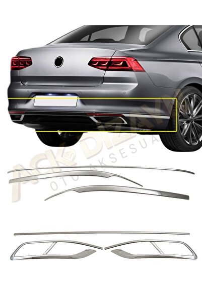 ACK Dizayn VW PASSAT B8,5 2019+ ARKA 2'Lİ KROM SETİ (EGSOZ DİFÜZÖR ÇITASI+ARK...