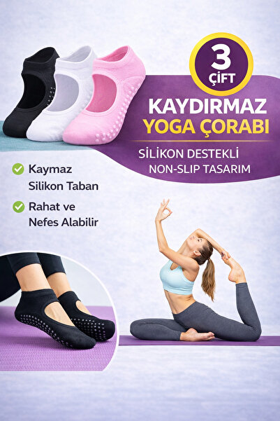 GAZELMANYA Șosete Pilates și Yoga cu talpă anti-alunecare Șosete Pilates Șose...