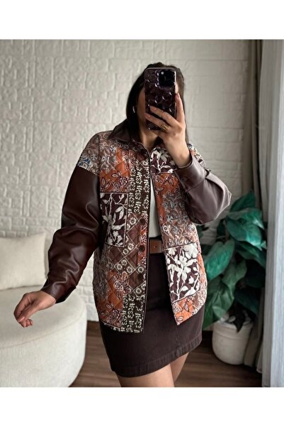 Butik Etnik Desen Cepli Gömlek Ceket
