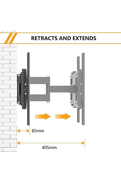 Maanys حامل جداري متحرك بالكامل للتلفزيونات من 26 إلى 75 بوصة