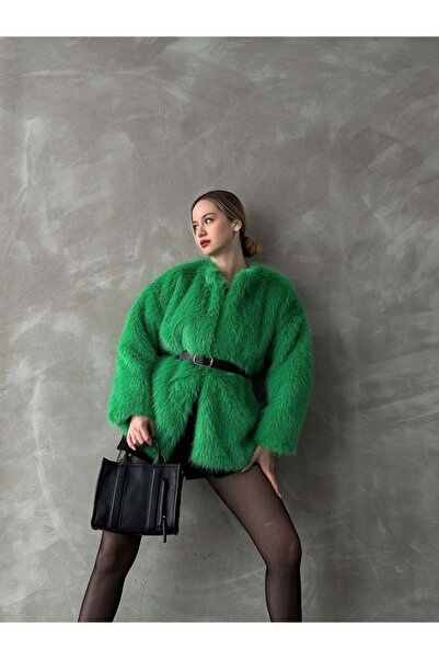 Rabona Fashion Modern Luxe Plush Faux Fur Oversized Coat