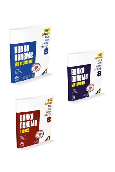 Model Eğitim Yayınları 8.SINIF BANKO FEN BİLİMLERİ+ MATEMATİK+TÜRKÇE DENEME S...
