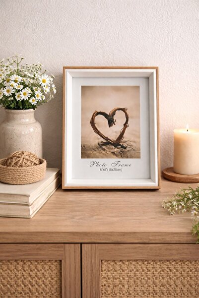 janset home shop Fotoğraf Çerçevesi 15*20 cm Ahşap Cam Çerçeve