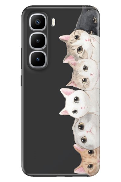 TECNO Infinix Hot 60 Pro+ Plus Case Colorful Silicone Printed Tpu Pisi Pisi Cat