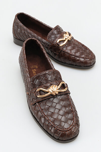 SENASTİL Κομψά γυναικεία καθημερινά παπούτσια μπαλαρίνας με πλεκτή υφή και χρ...